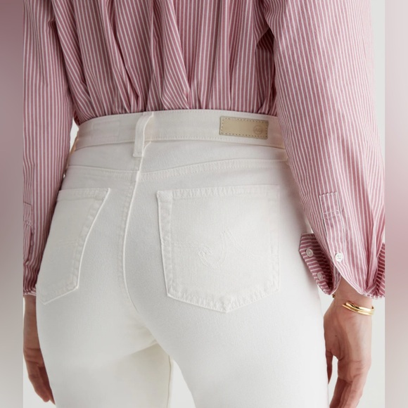 AG Adriano Goldschmied Jeans White Denim The Mari High Rise Straight EUC Sz 25R - Picture 6 of 14